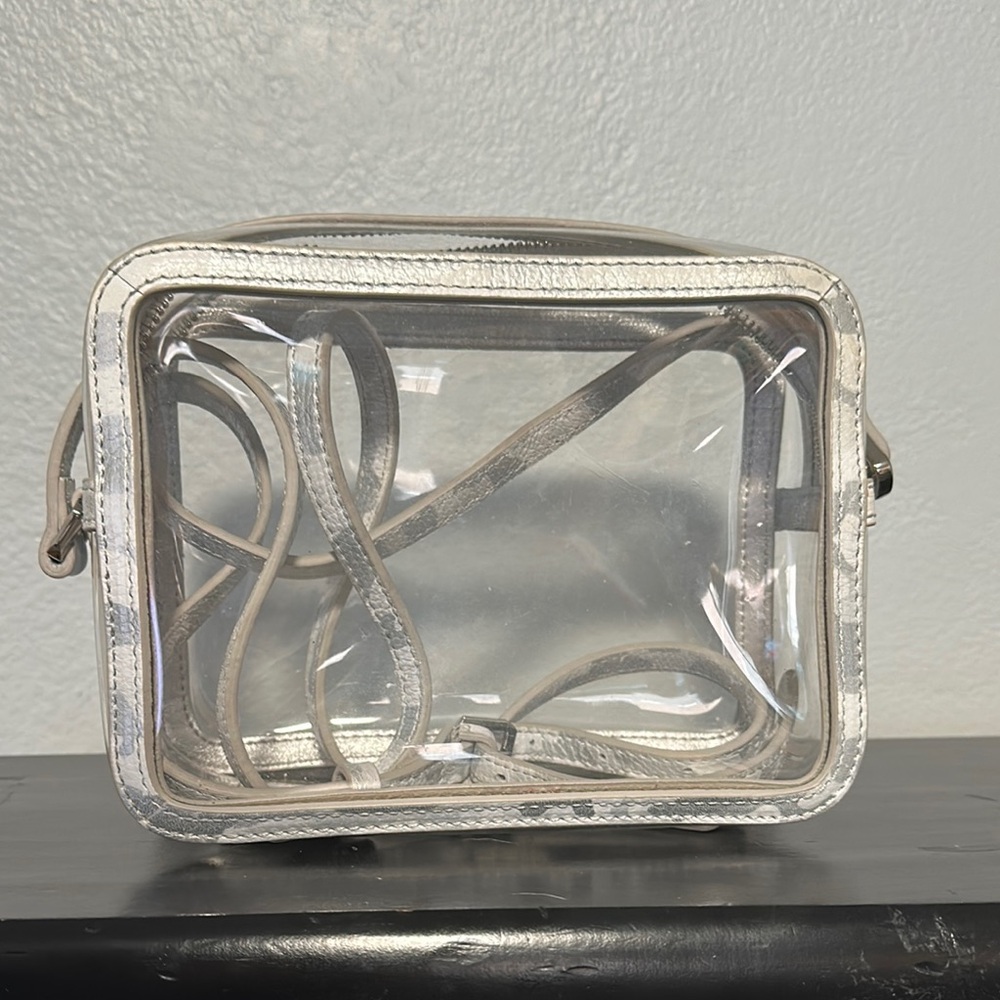 Clear Crossbody Bag with Silver Trim